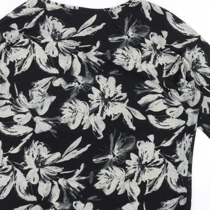 Stella Womens Black Floral  Pullover Jumper Size 12
