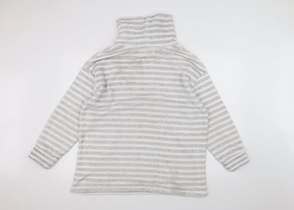 Nutmeg Womens White Striped  Pullover Jumper Size 14