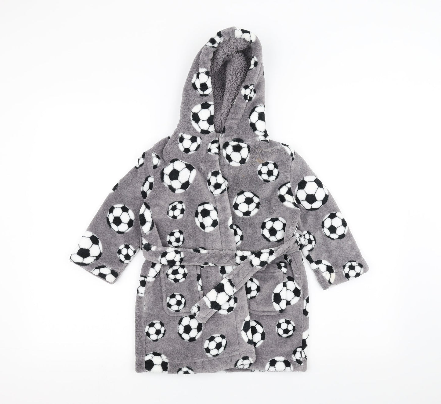 Blue Zoo Girls Grey Solid  Top Robe Size 2-3 Years  - Football