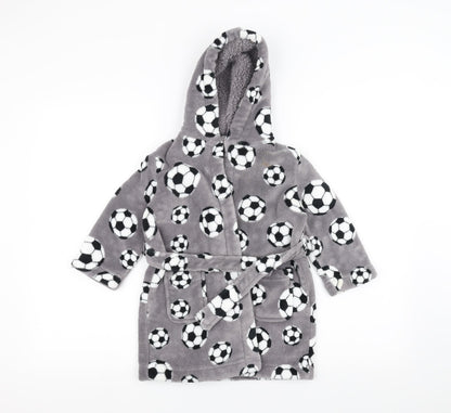Blue Zoo Girls Grey Solid  Top Robe Size 2-3 Years  - Football
