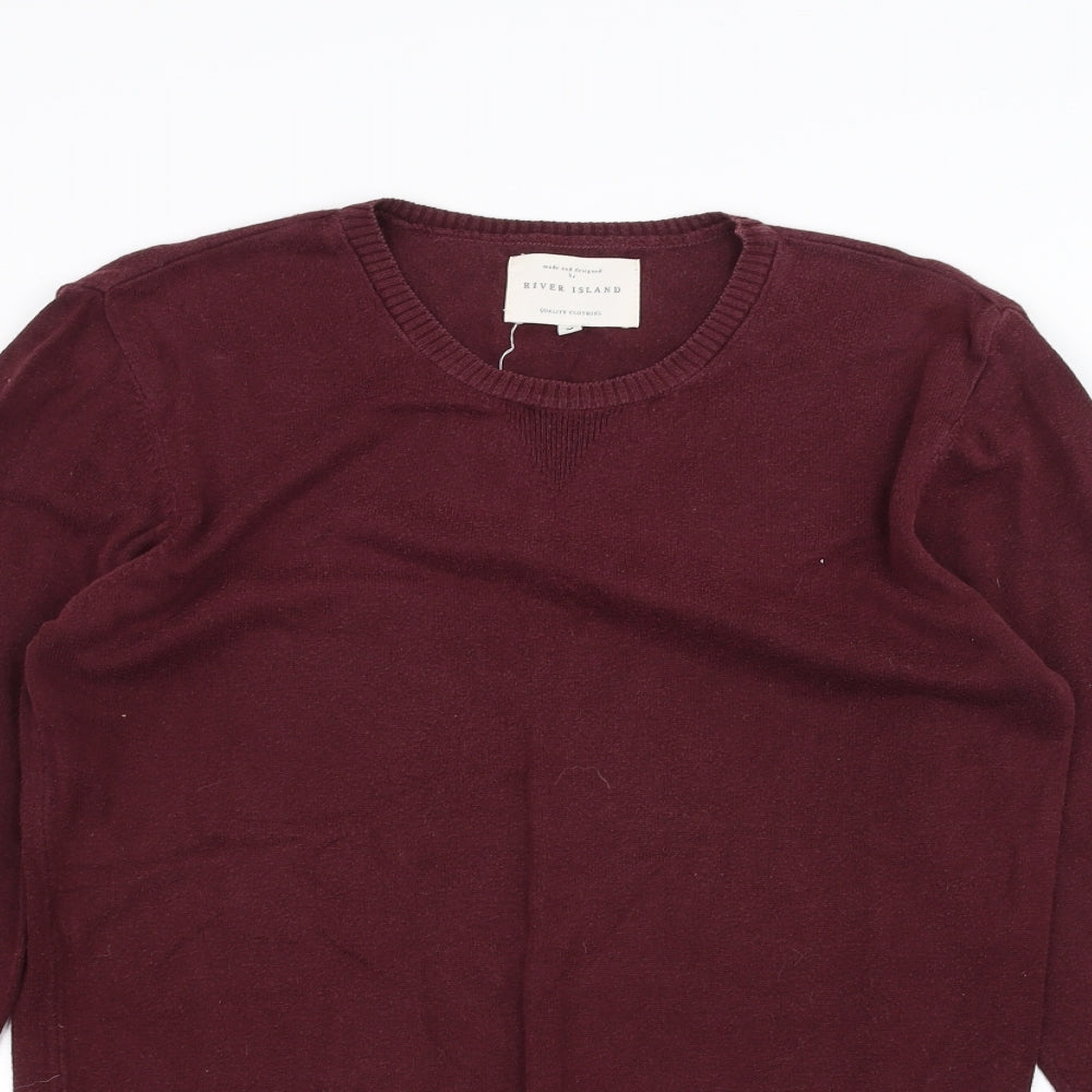River Island Mens Red   Pullover Jumper Size S