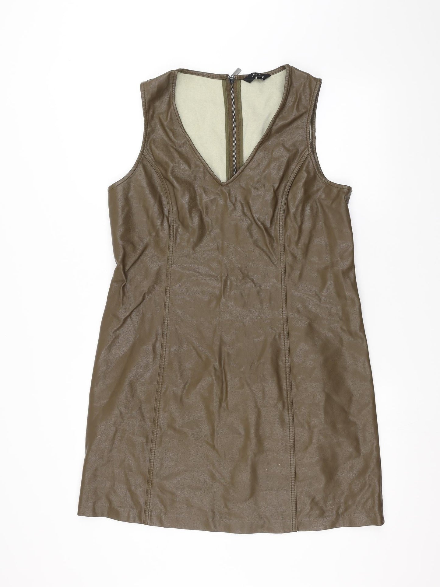 Womens UK Size 12 New Look Brown Basic T-Shirt