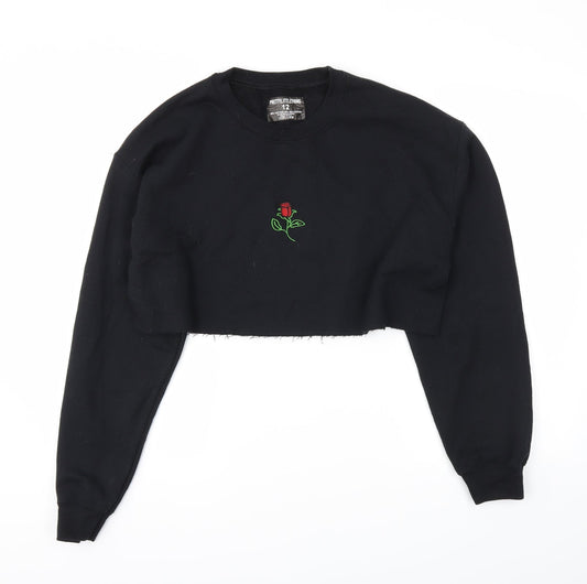 PRETTYLITTLETHING Womens Black   Pullover Jumper Size 12