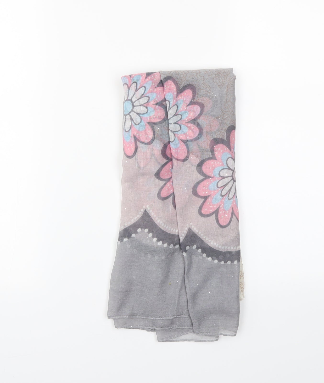 Preworn Womens Grey Floral   Shawl/Wrap