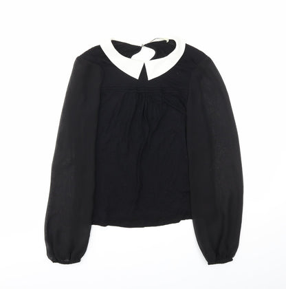 Womens UK Size 8 Oasis Black Basic Blouse