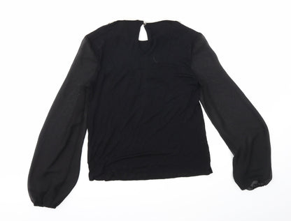 Womens UK Size 8 Oasis Black Basic Blouse