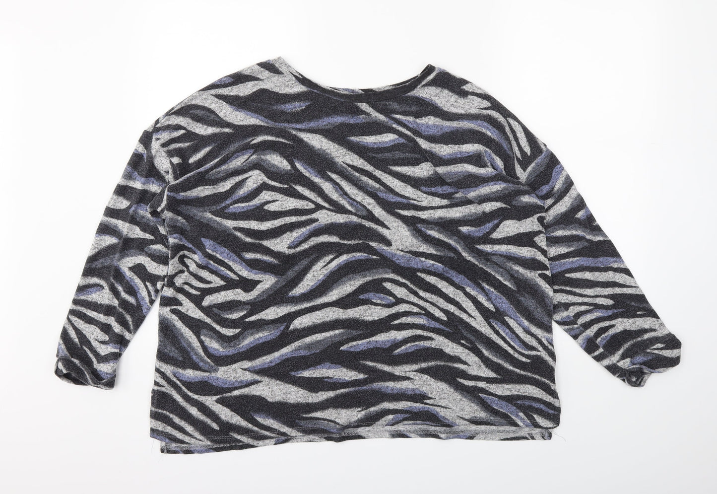 George Womens Grey Animal Print  Pullover Jumper Size XL
