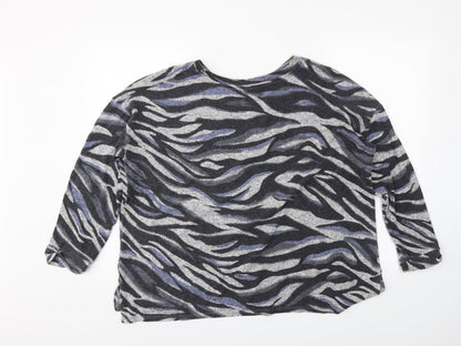 George Womens Grey Animal Print  Pullover Jumper Size XL
