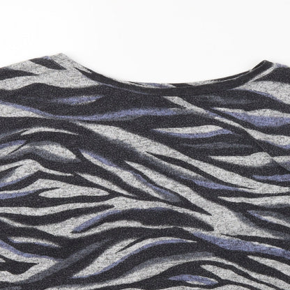 George Womens Grey Animal Print  Pullover Jumper Size XL