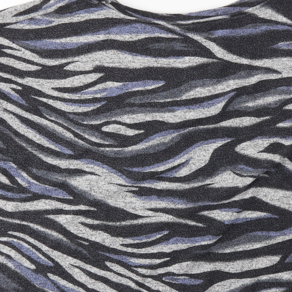 George Womens Grey Animal Print  Pullover Jumper Size XL