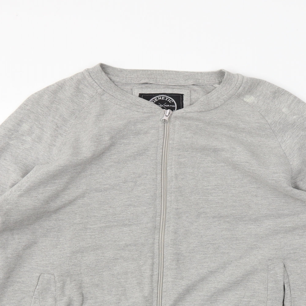 Mens UK Size L Genetic Apparel Grey Full Zip Sweatshirt