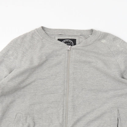 Mens UK Size L Genetic Apparel Grey Full Zip Sweatshirt