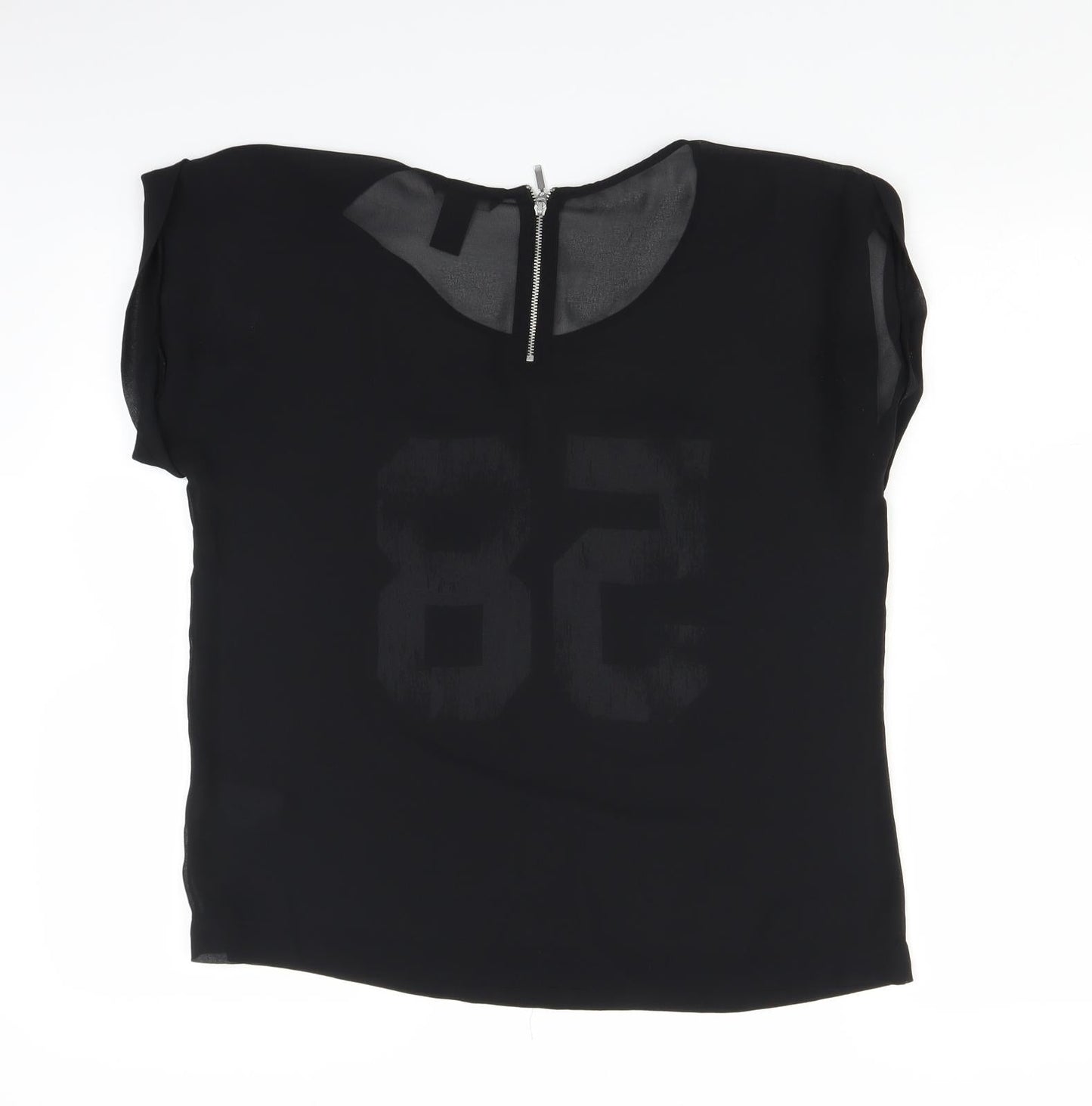 Womens UK Size 8 H&M Black Basic T-Shirt