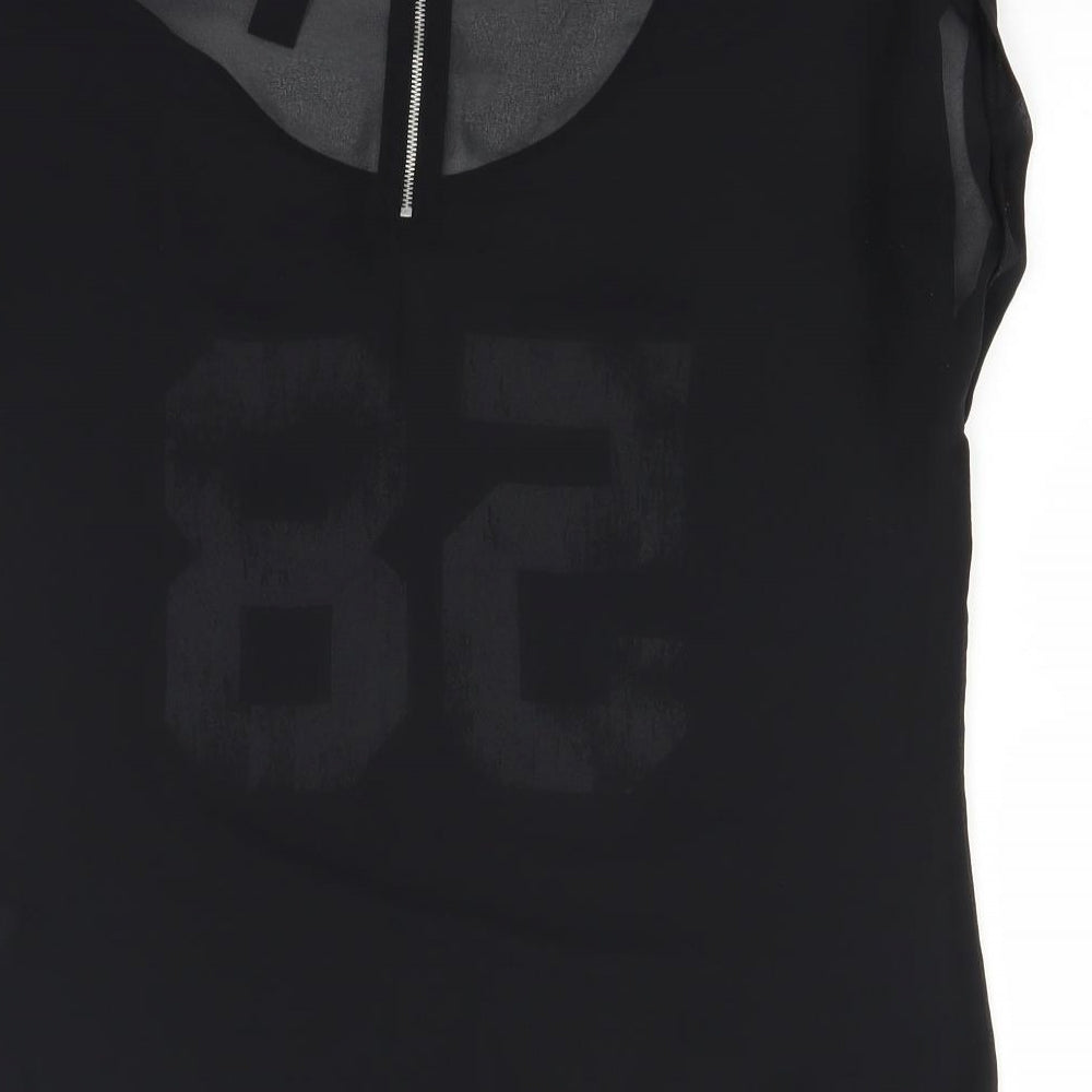 Womens UK Size 8 H&M Black Basic T-Shirt