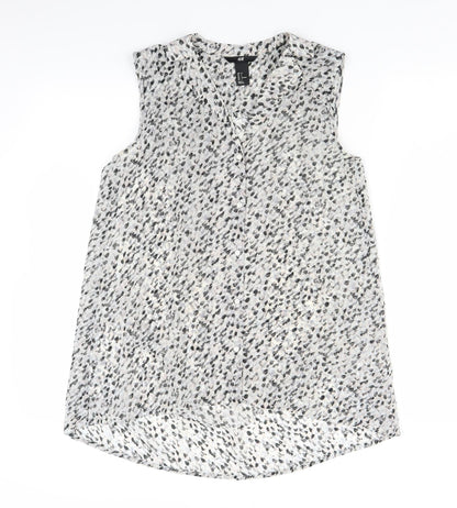 Womens UK Size 8 H&M Grey Basic Button-Up