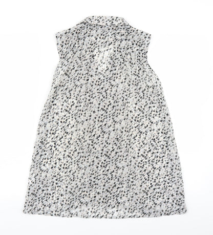 Womens UK Size 8 H&M Grey Basic Button-Up