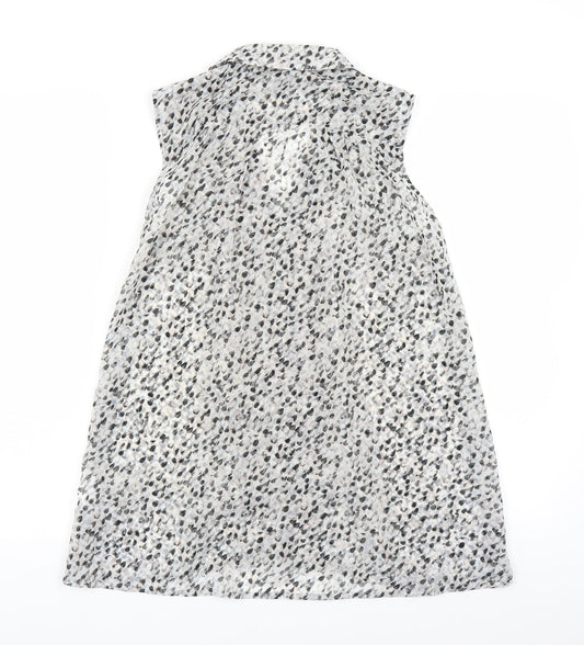 Womens UK Size 8 H&M Grey Basic Button-Up