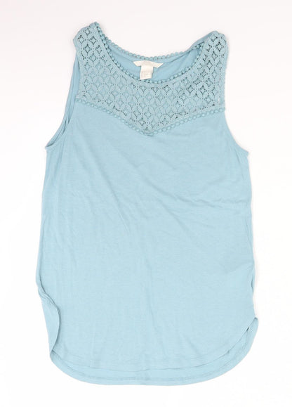 Womens UK Size S H&M Blue Basic Tank