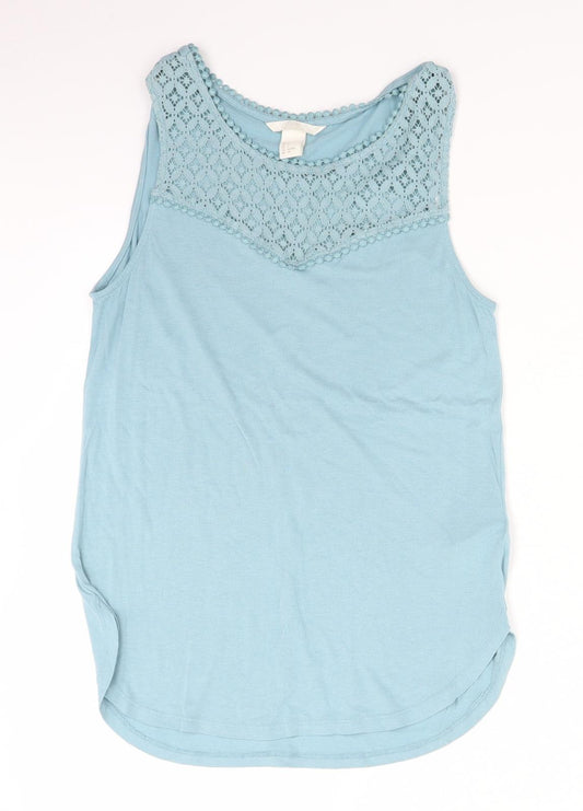 Womens UK Size S H&M Blue Basic Tank