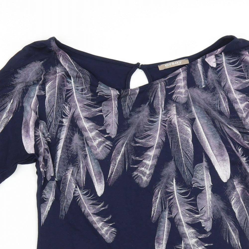 Womens UK Size S ORSAY Blue Basic Blouse