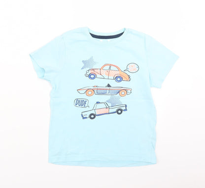 Preworn Boys Black   Basic T-Shirt Size 5 Years  - cars