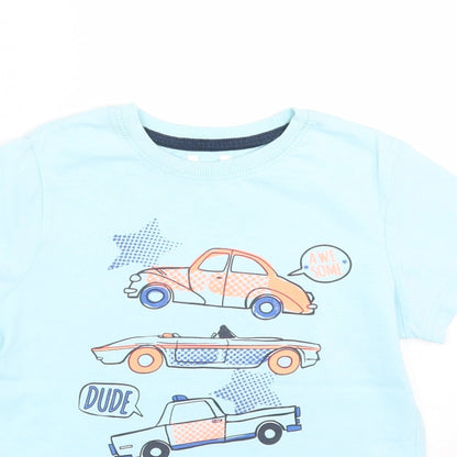 Preworn Boys Black   Basic T-Shirt Size 5 Years  - cars