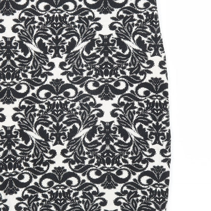 Papaya Womens White Geometric  Straight & Pencil Skirt Size 12