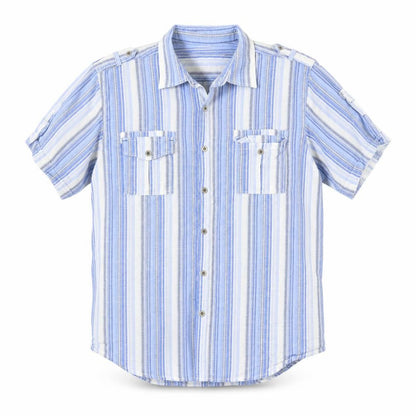 Mens UK Size L Lee Cooper Blue  Button-Up Short Sleeve Casual Shirt