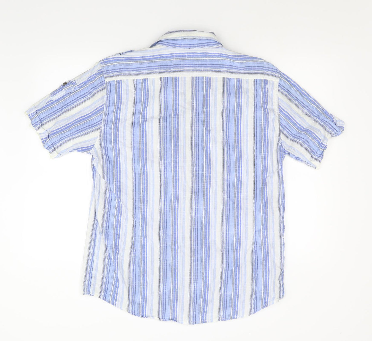Mens UK Size L Lee Cooper Blue  Button-Up Short Sleeve Casual Shirt