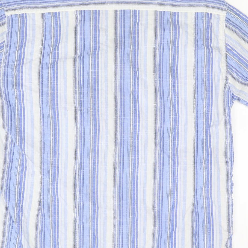 Mens UK Size L Lee Cooper Blue  Button-Up Short Sleeve Casual Shirt
