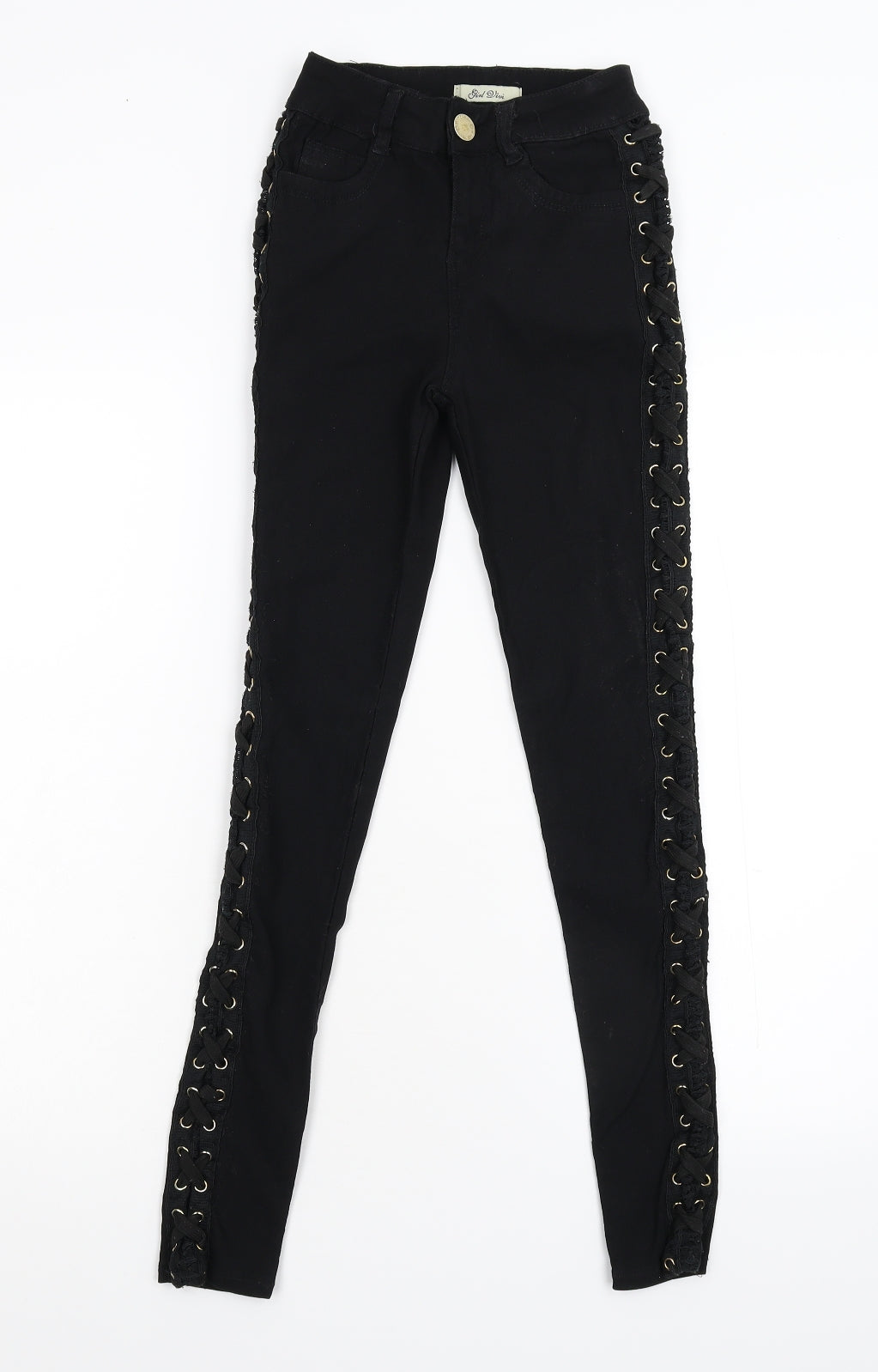Girl Vivi Girls Black  Damask Skinny Jeans Size XS