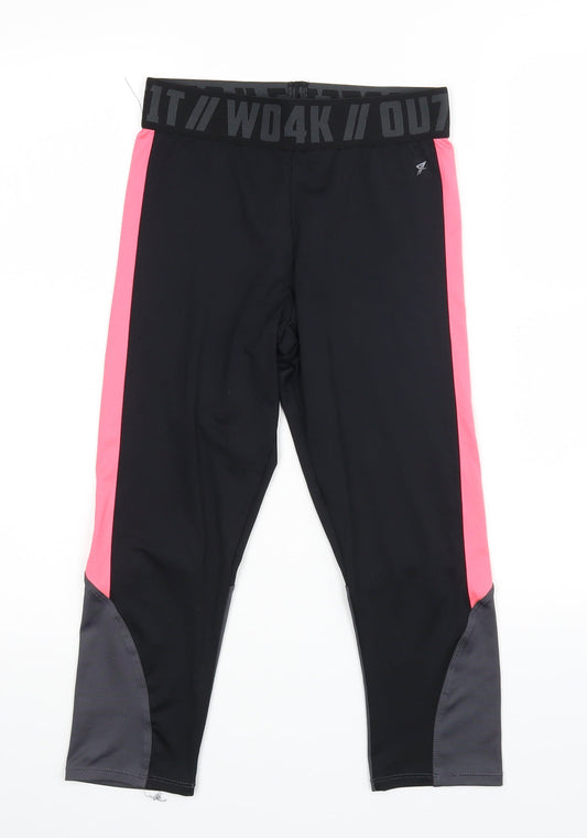 Workout Womens Black   Jogger Leggings Size 10 L20 in