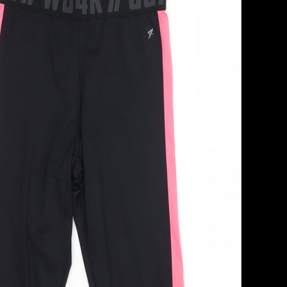 Workout Womens Black   Jogger Leggings Size 10 L20 in