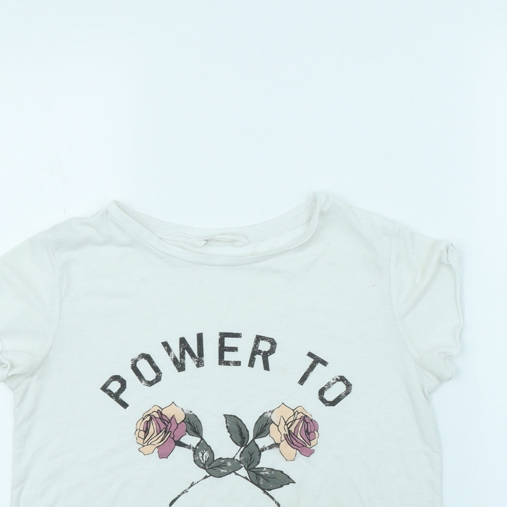 H&M Girls White   Basic T-Shirt Size 12 Years