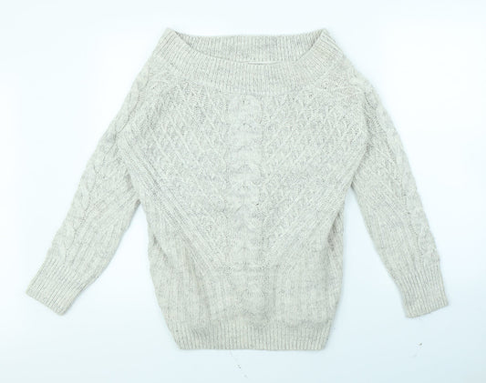 Front view of Papaya women’s grey jumper, size M
