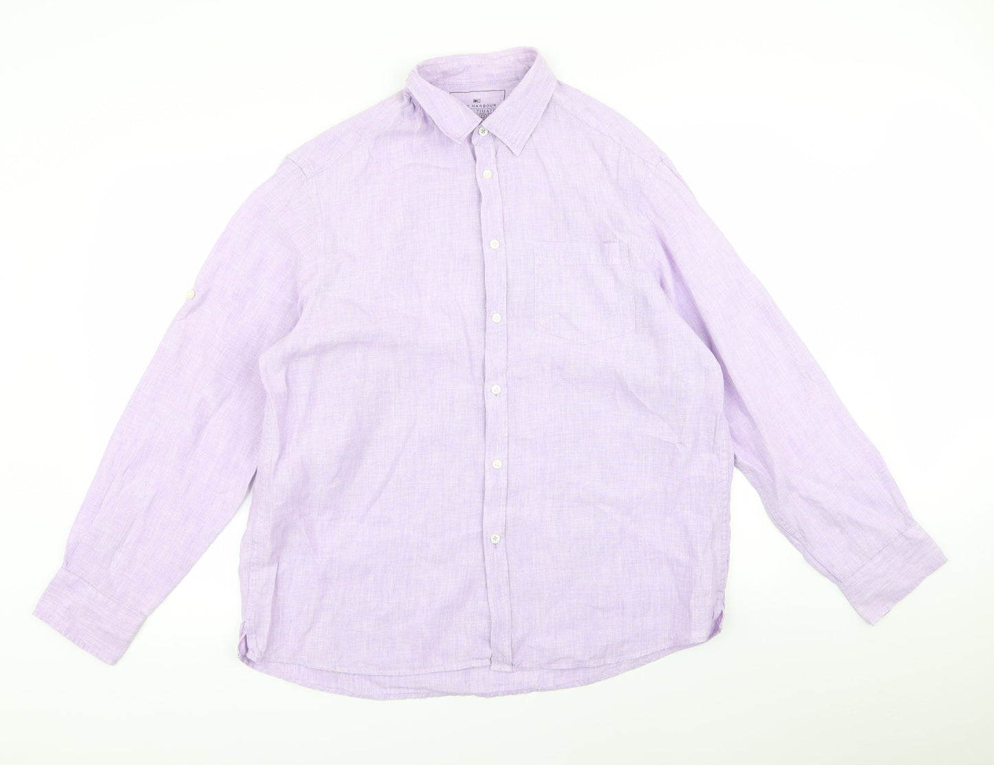 Mens UK Size L Blue Harbour Purple  Button-Up Long Sleeve Casual Shirt