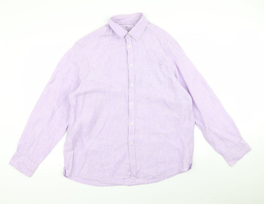 Mens UK Size L Blue Harbour Purple  Button-Up Long Sleeve Casual Shirt