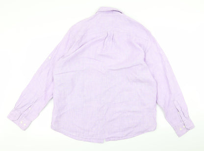 Mens UK Size L Blue Harbour Purple  Button-Up Long Sleeve Casual Shirt