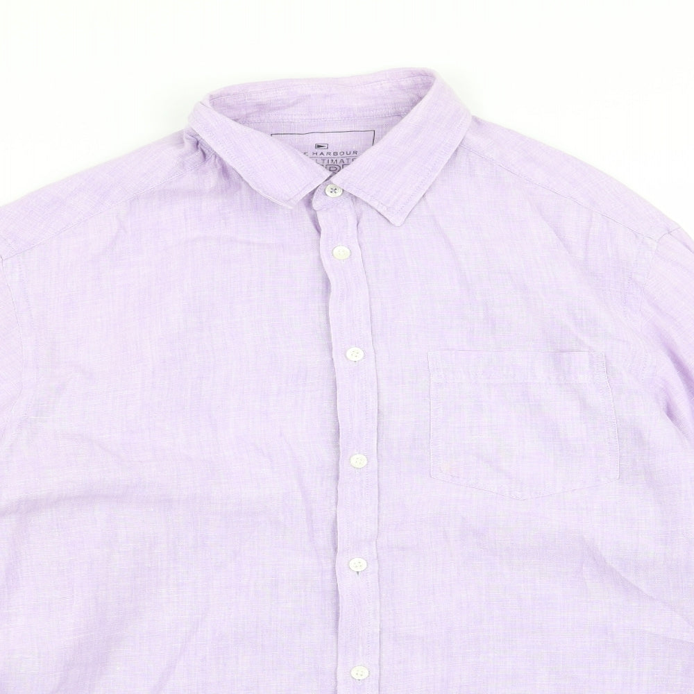 Mens UK Size L Blue Harbour Purple  Button-Up Long Sleeve Casual Shirt