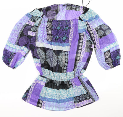 F&F Womens Multicoloured Paisley  Basic Blouse Size 14