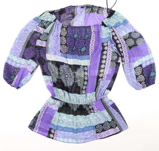 F&F Womens Multicoloured Paisley  Basic Blouse Size 14