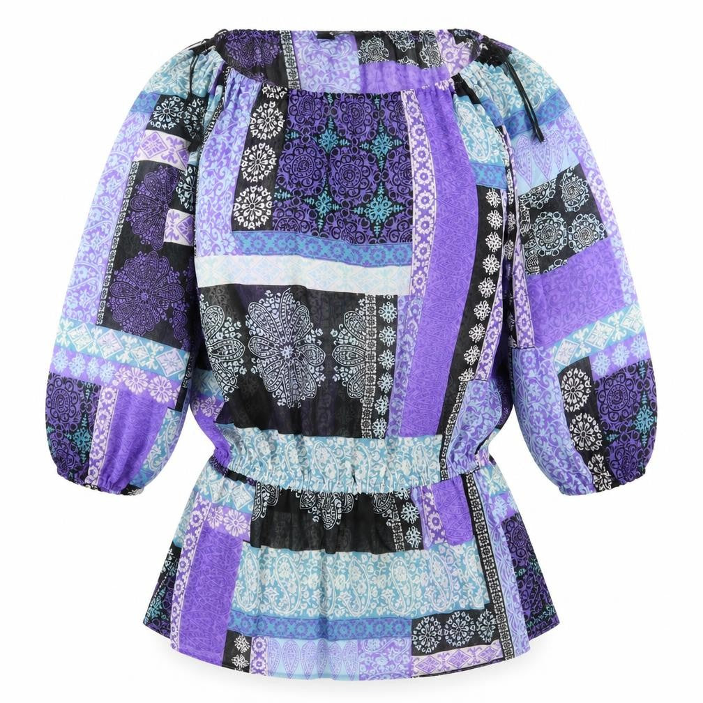 F&F Womens Multicoloured Paisley  Basic Blouse Size 14