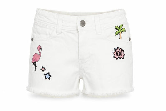 Marks & Spencer Boys White   Chino Shorts Size 6 Years - palm tree