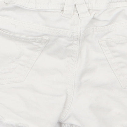 m&s Boys White   Chino Shorts Size 6 Years - palm tree