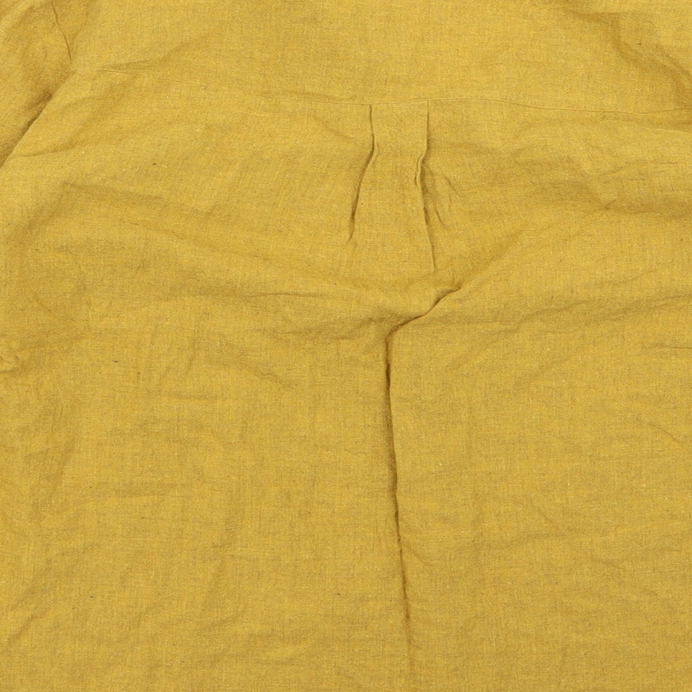Womens UK Size 8 New Look Yellow Basic Button-Up