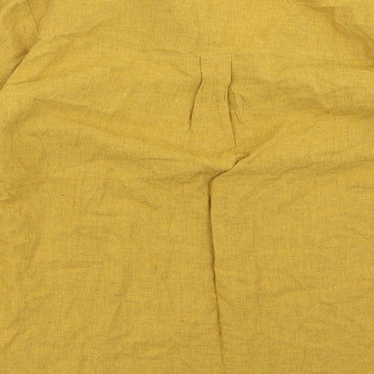 Womens UK Size 8 New Look Yellow Basic Button-Up