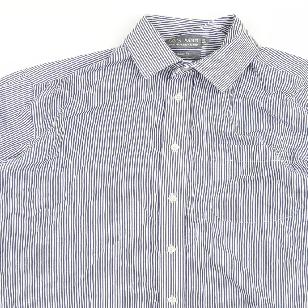 Womens UK Size 32 m&s Blue Basic Button-Up