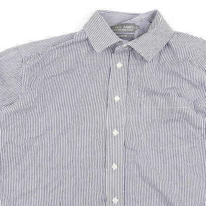 Womens UK Size 32 m&s Blue Basic Button-Up