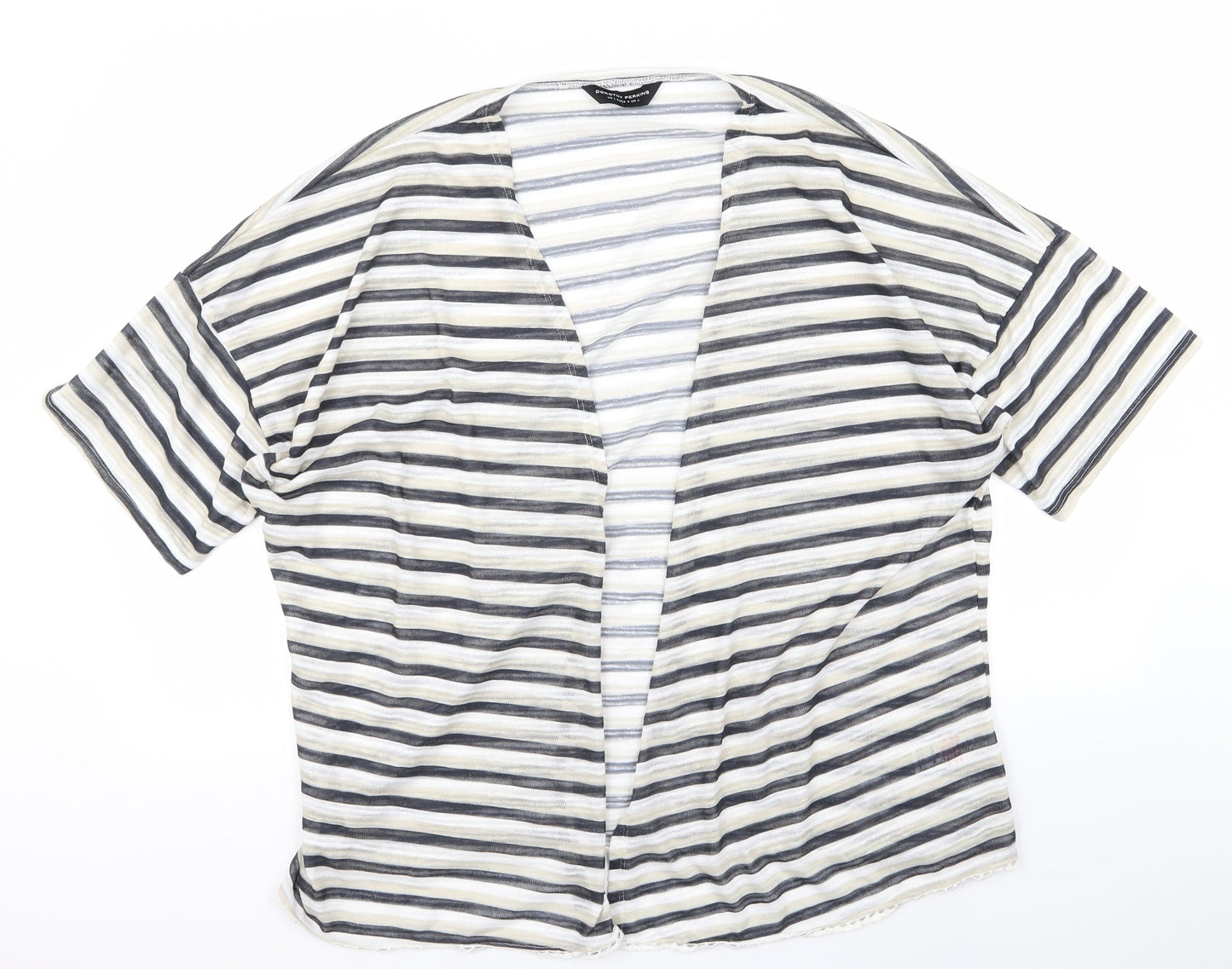 Dorothy Perkins Womens Beige Striped  Cardigan Jumper Size L