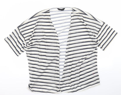 Dorothy Perkins Womens Beige Striped  Cardigan Jumper Size L